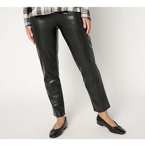 Denim & Co Size Small Luxe Faux Leather Pull On Pants A671833 NWOT